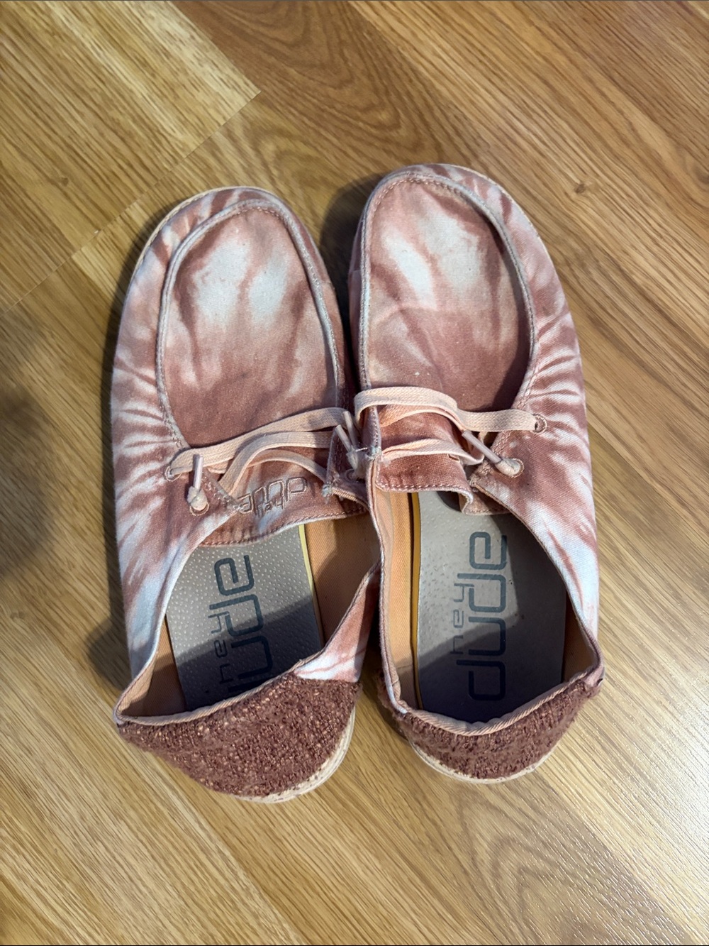Hey Dude Women's Tie-Dye Peach Slip-On Flats